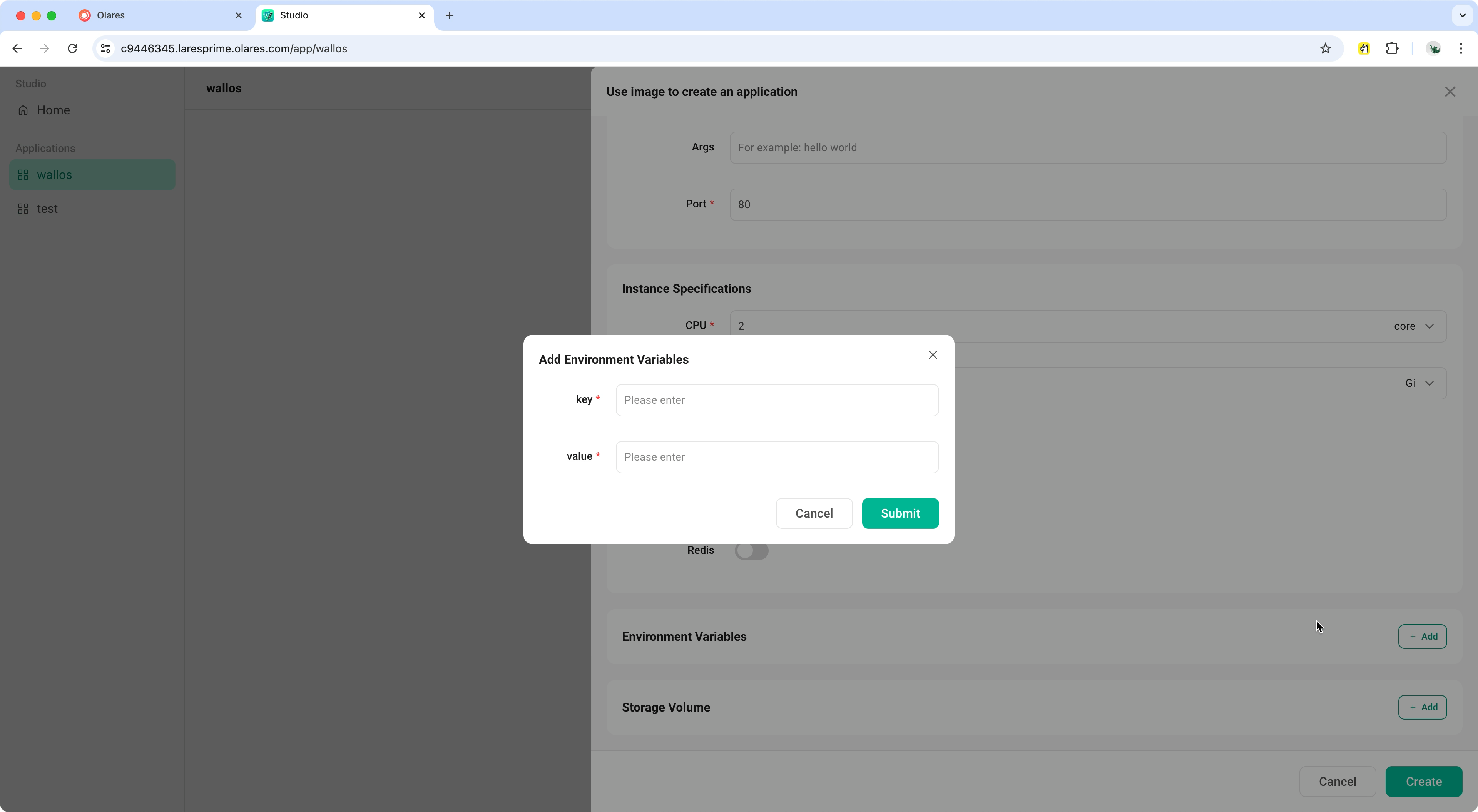 Add environment variables