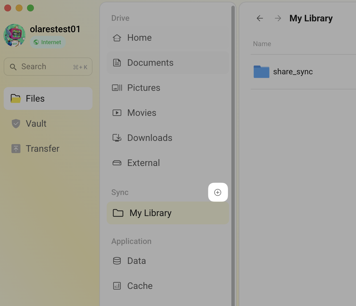 Create a new library for sync