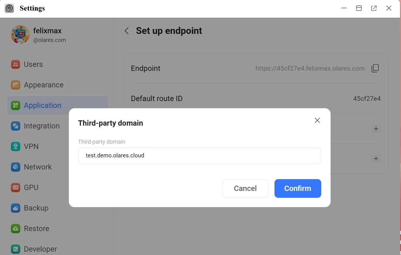 Submit third-party domain