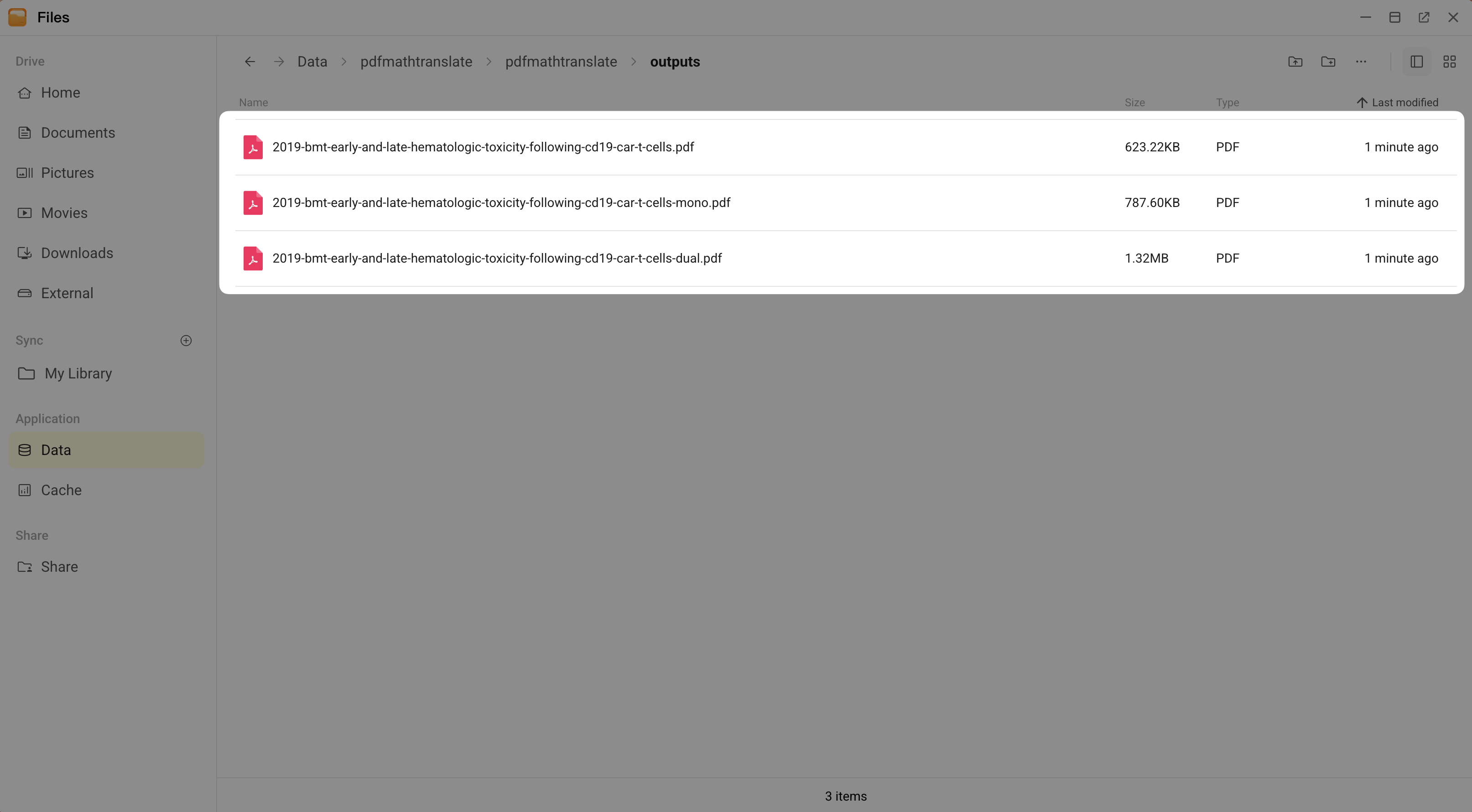 Access files translated by PDFMathTranslate