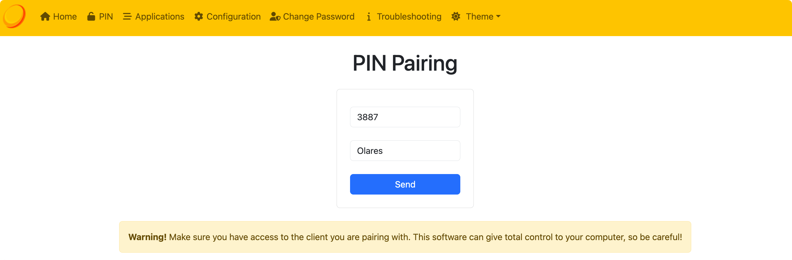 Enter pairing PIN
