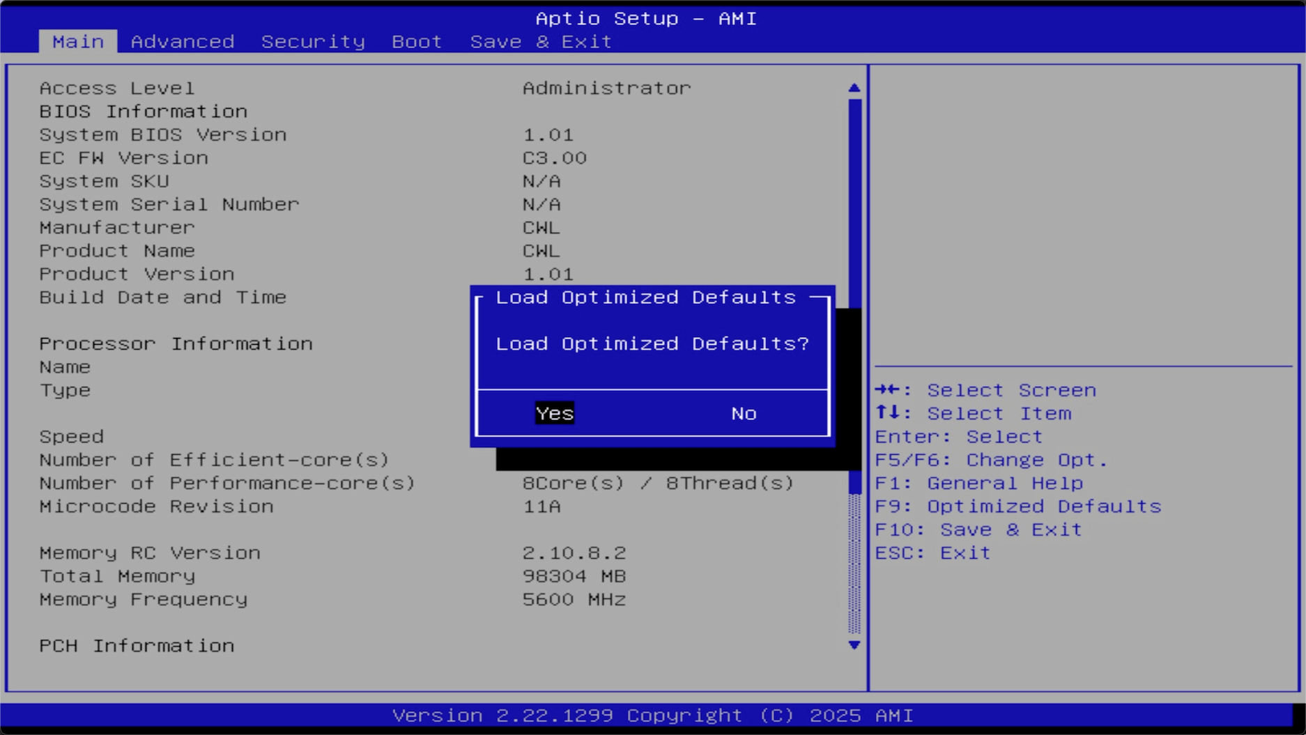 Load optimized defaults