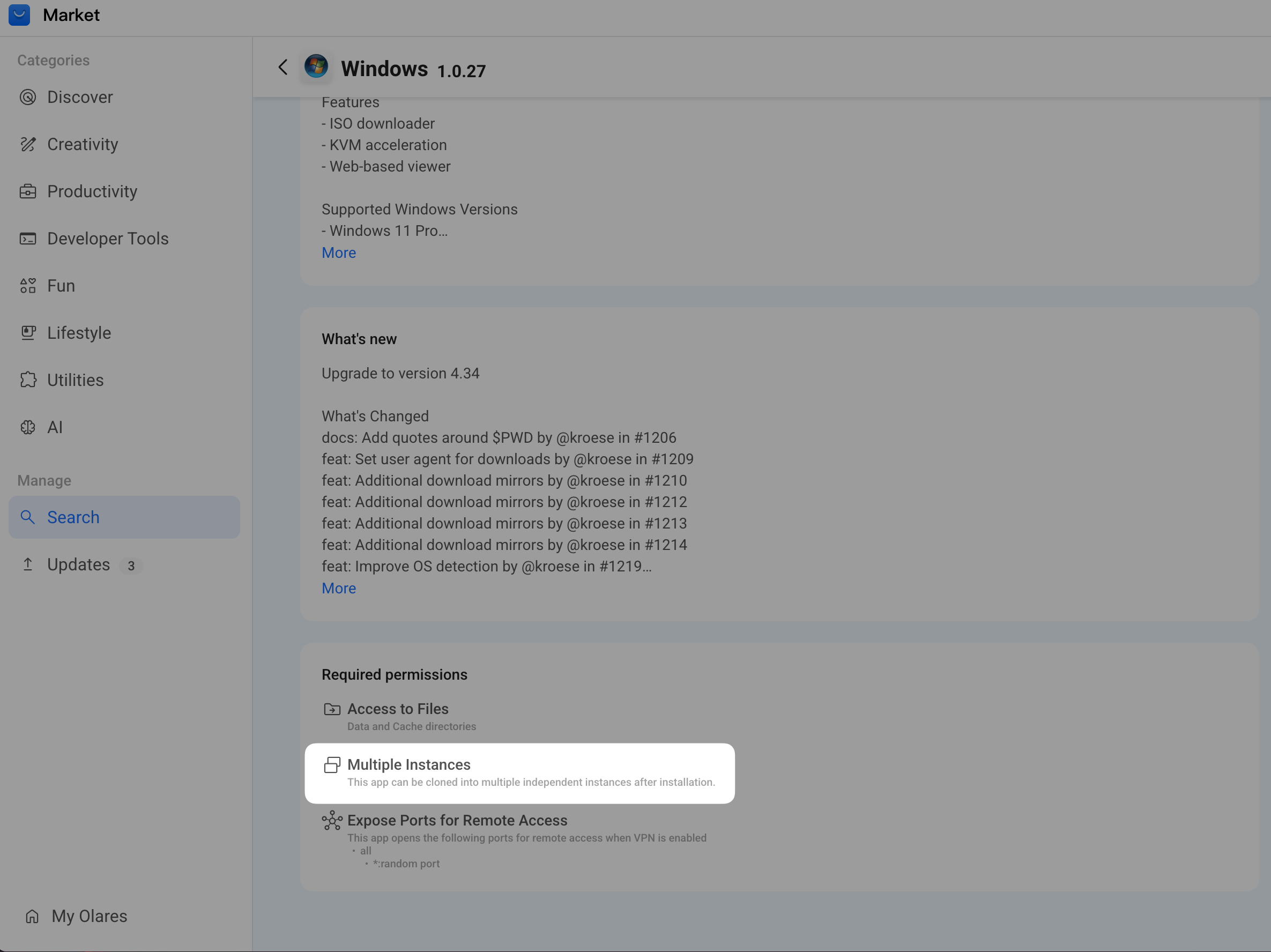 Clone applications support