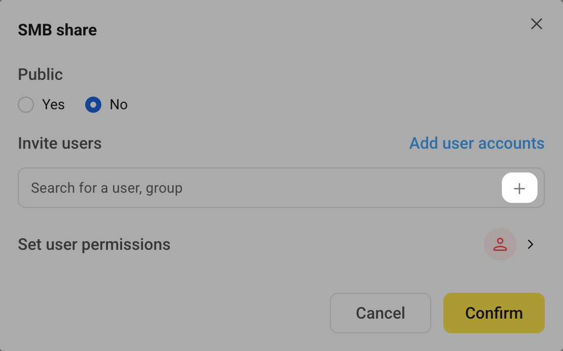 Invite existing users for SMB Share
