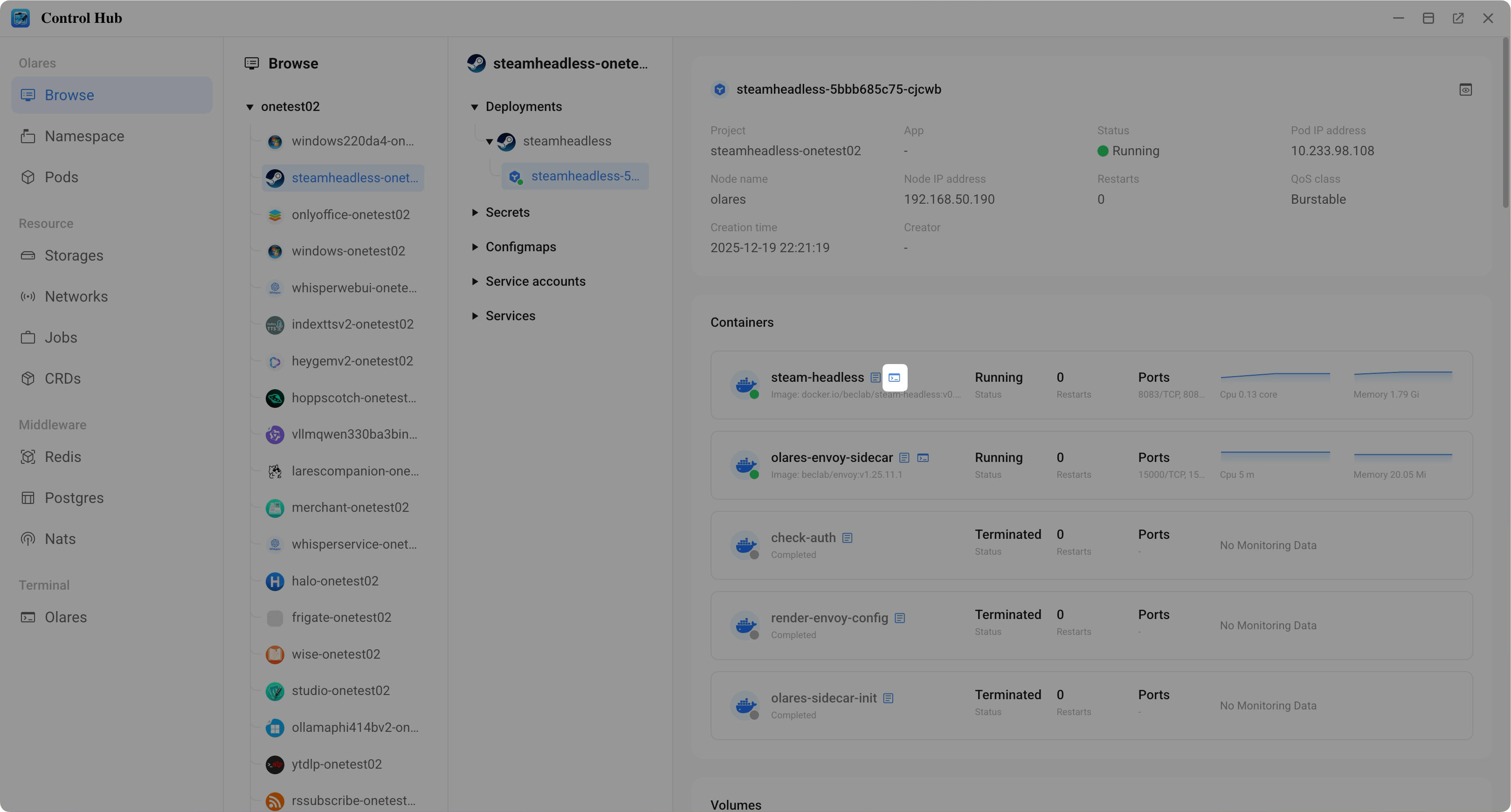 Access container's shell
