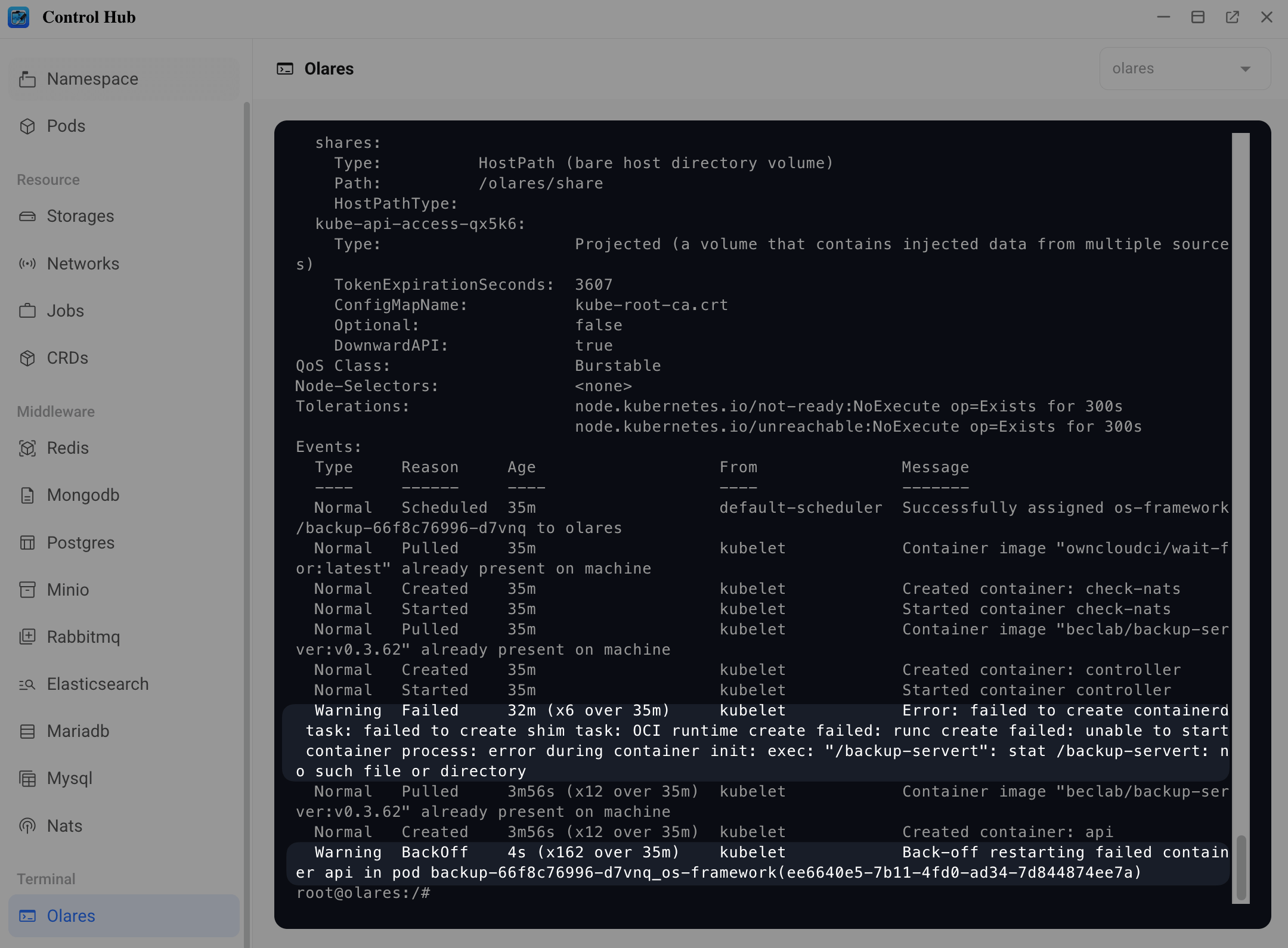 Locate problematic pod