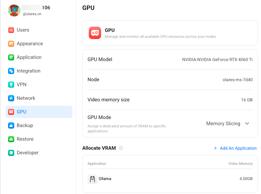 VRAM slicing