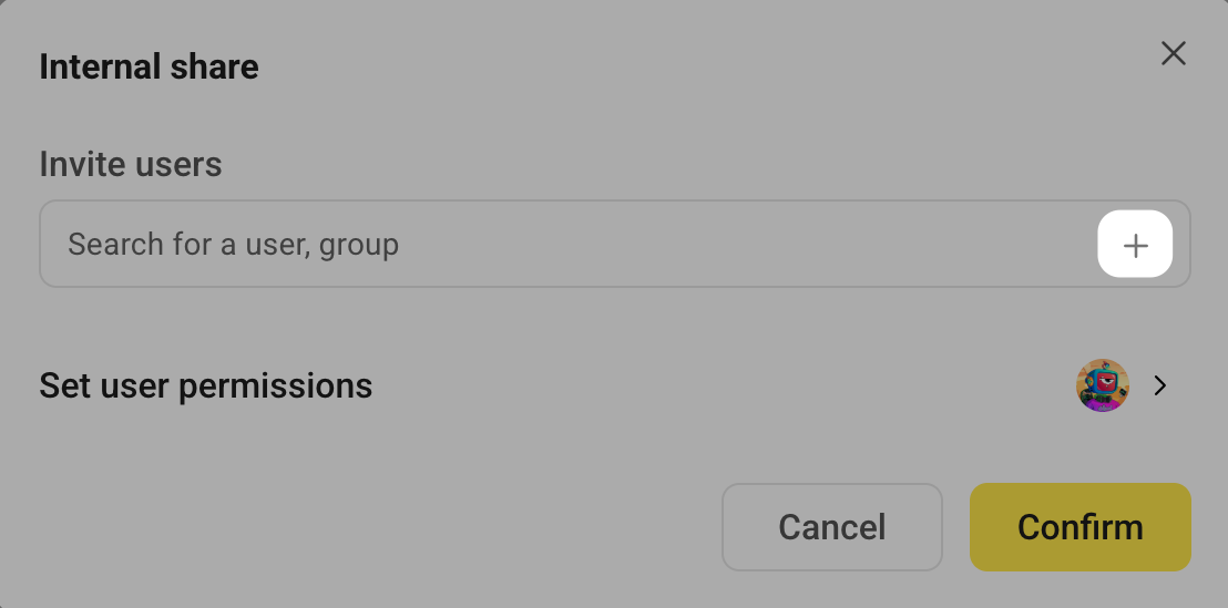 Invite users for Internal Share