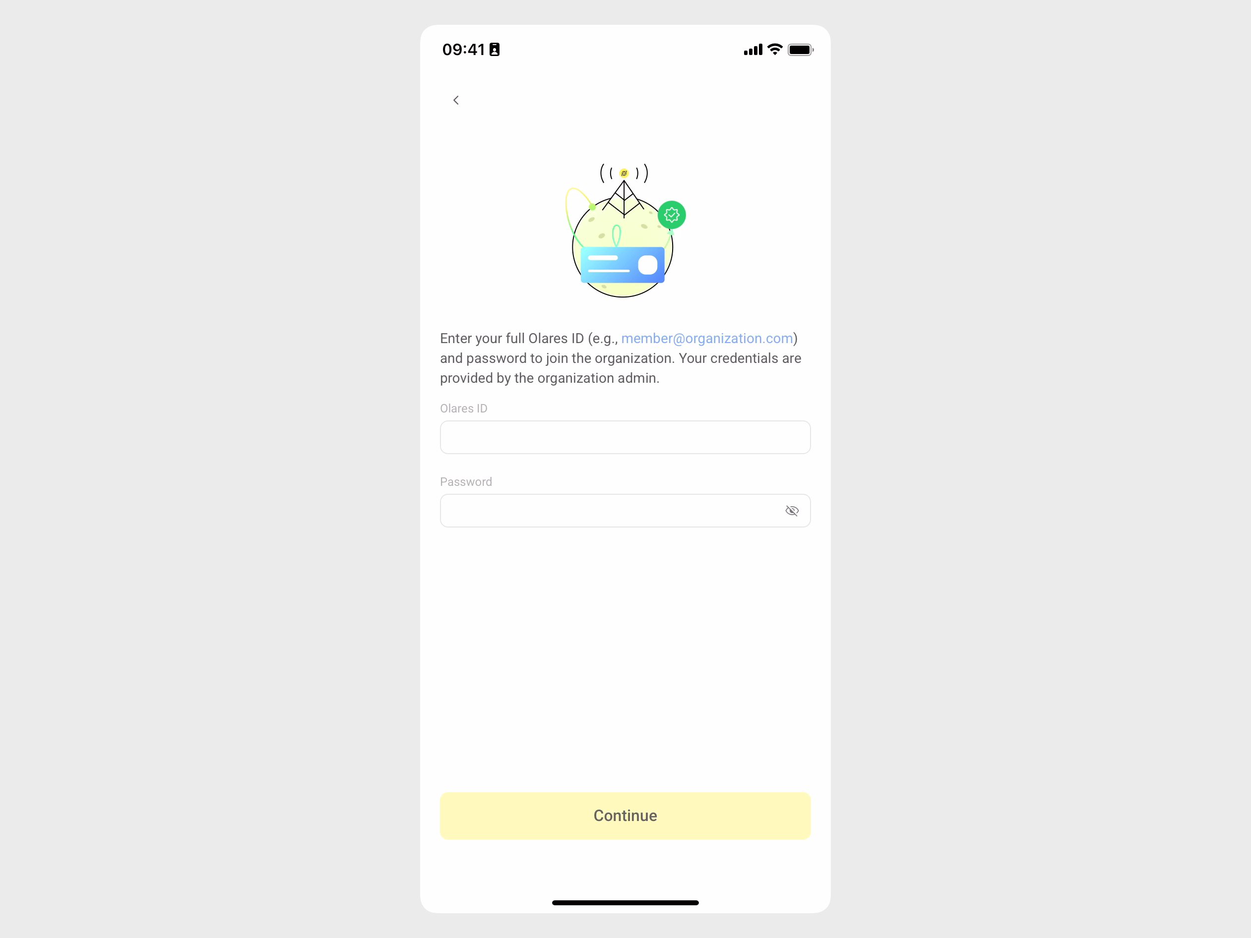 Join an organization with Olares ID and password