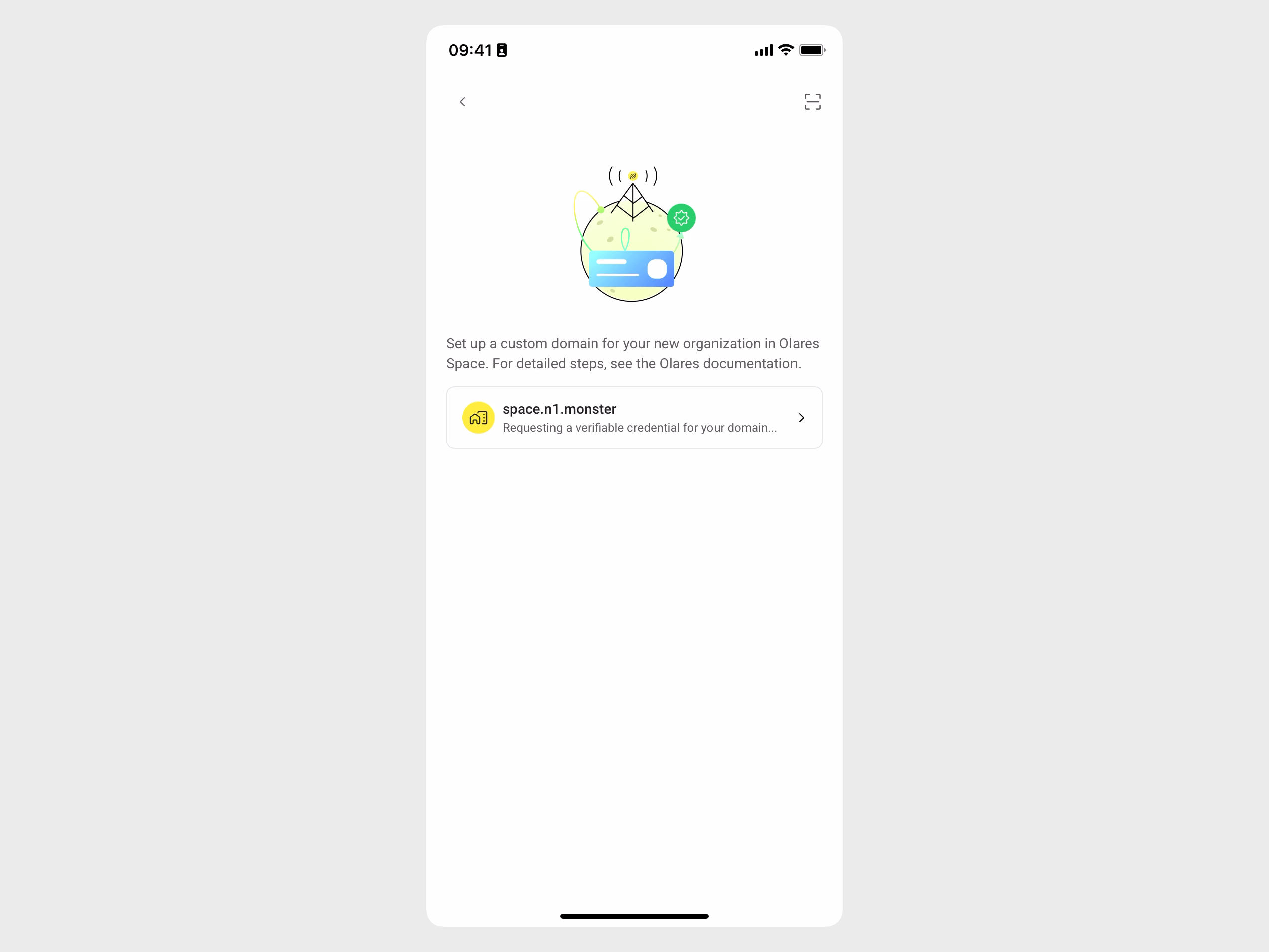 Select the domain for the organization