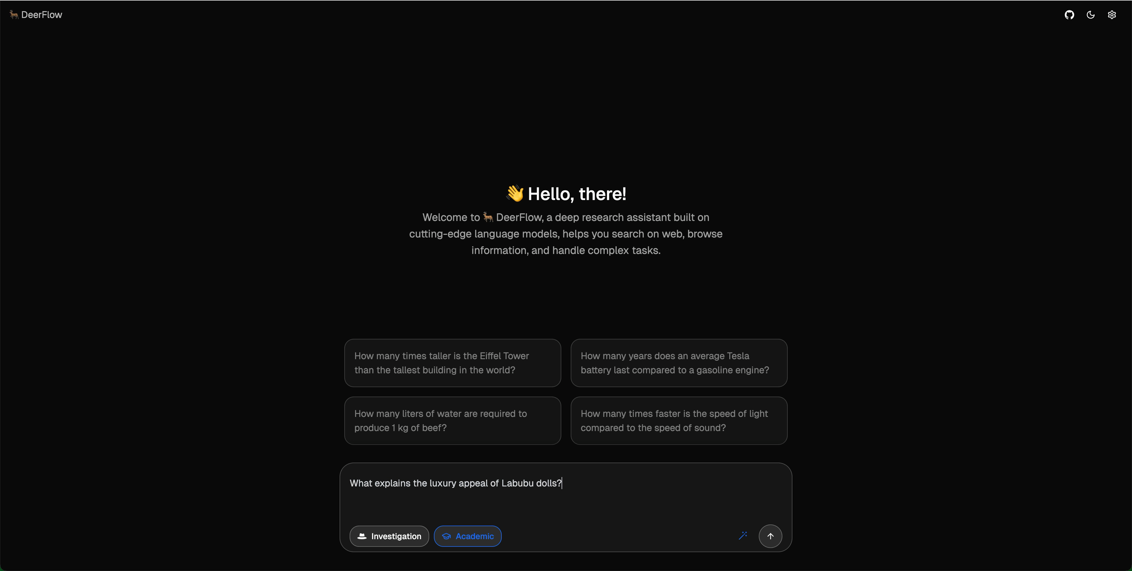 Enter research prompt