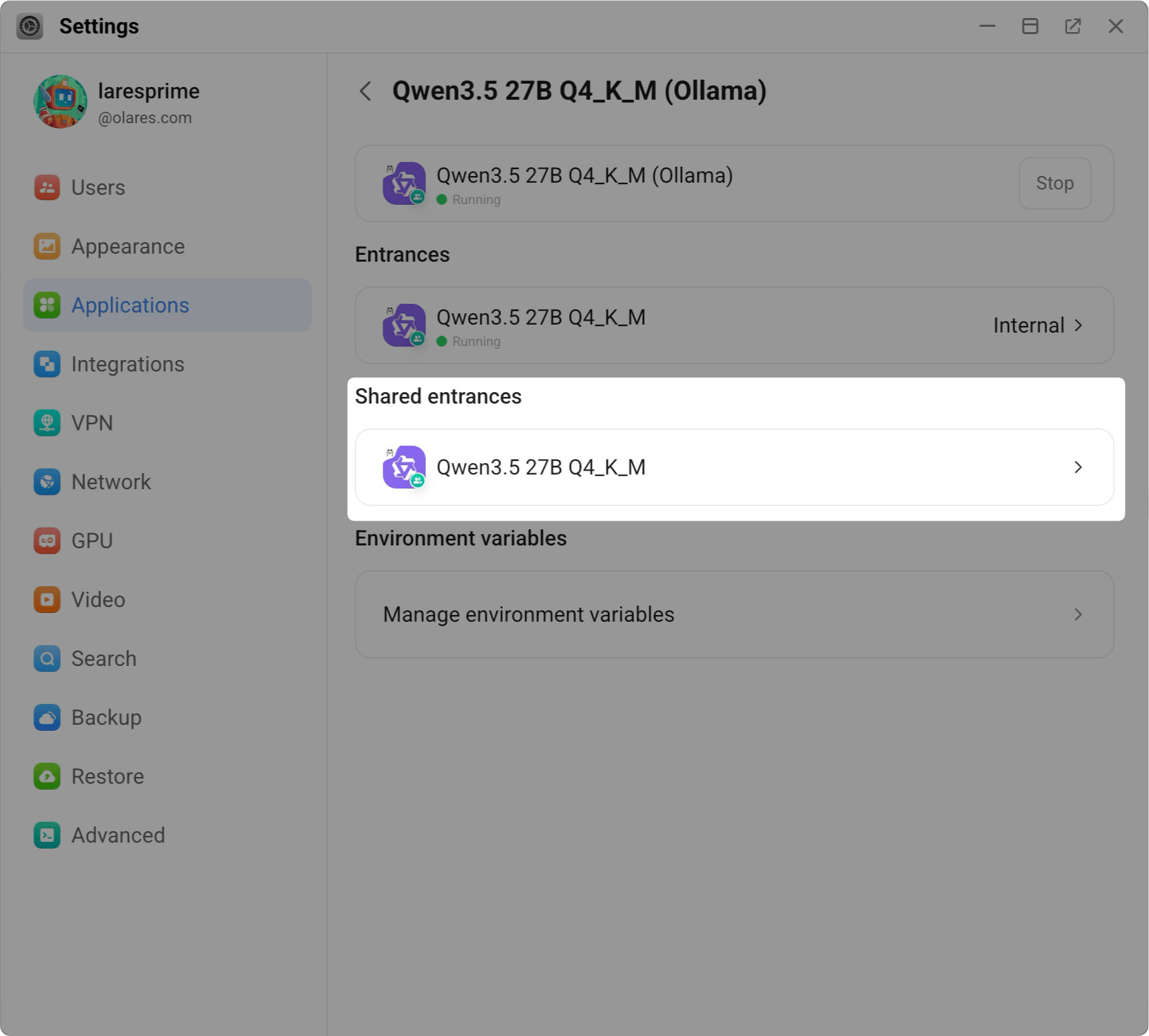 Get shared endpoint