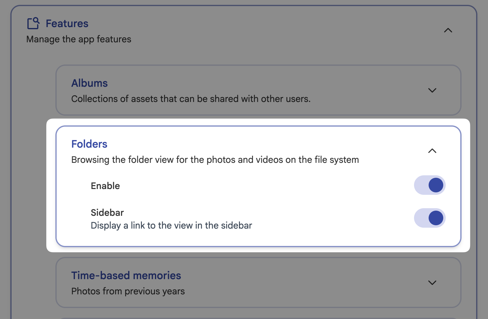 Enable folders view