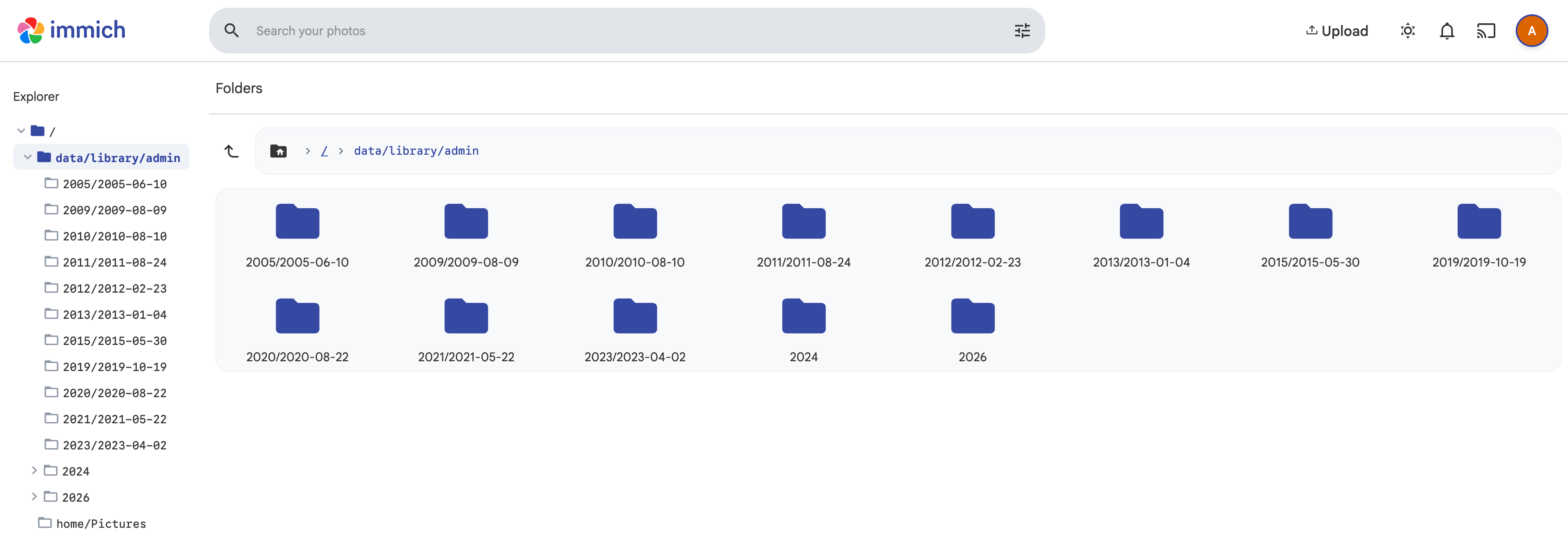 Folders view