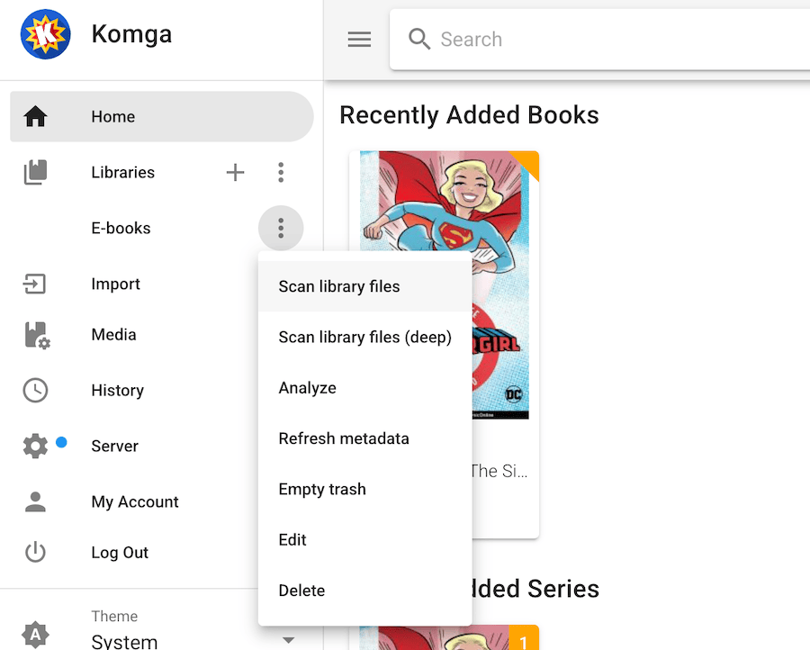 Scan library files