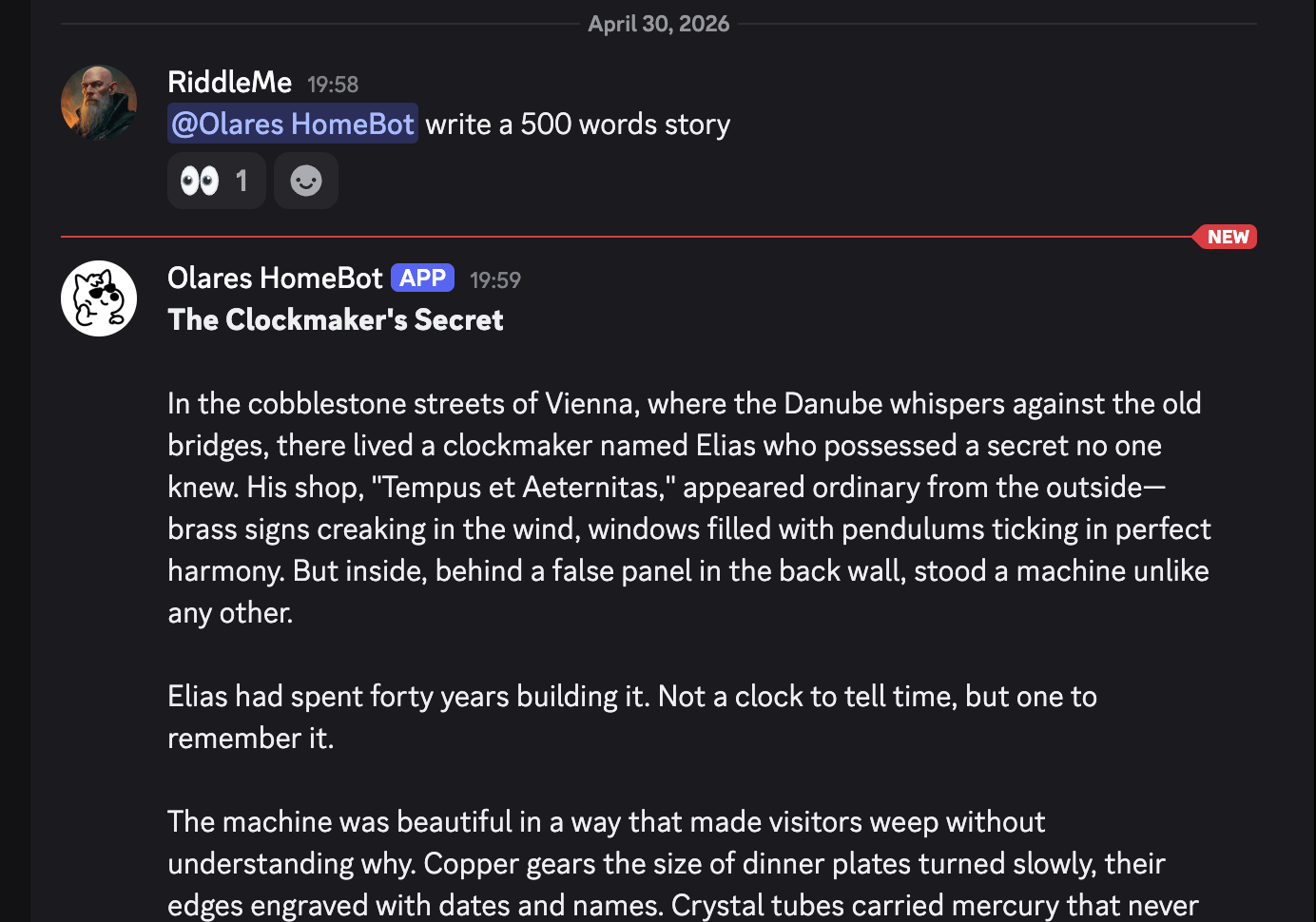 Chat with the agent in Discord