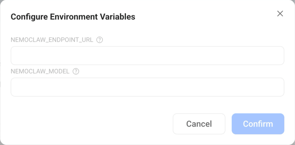 Set environment variables for NemoClaw
