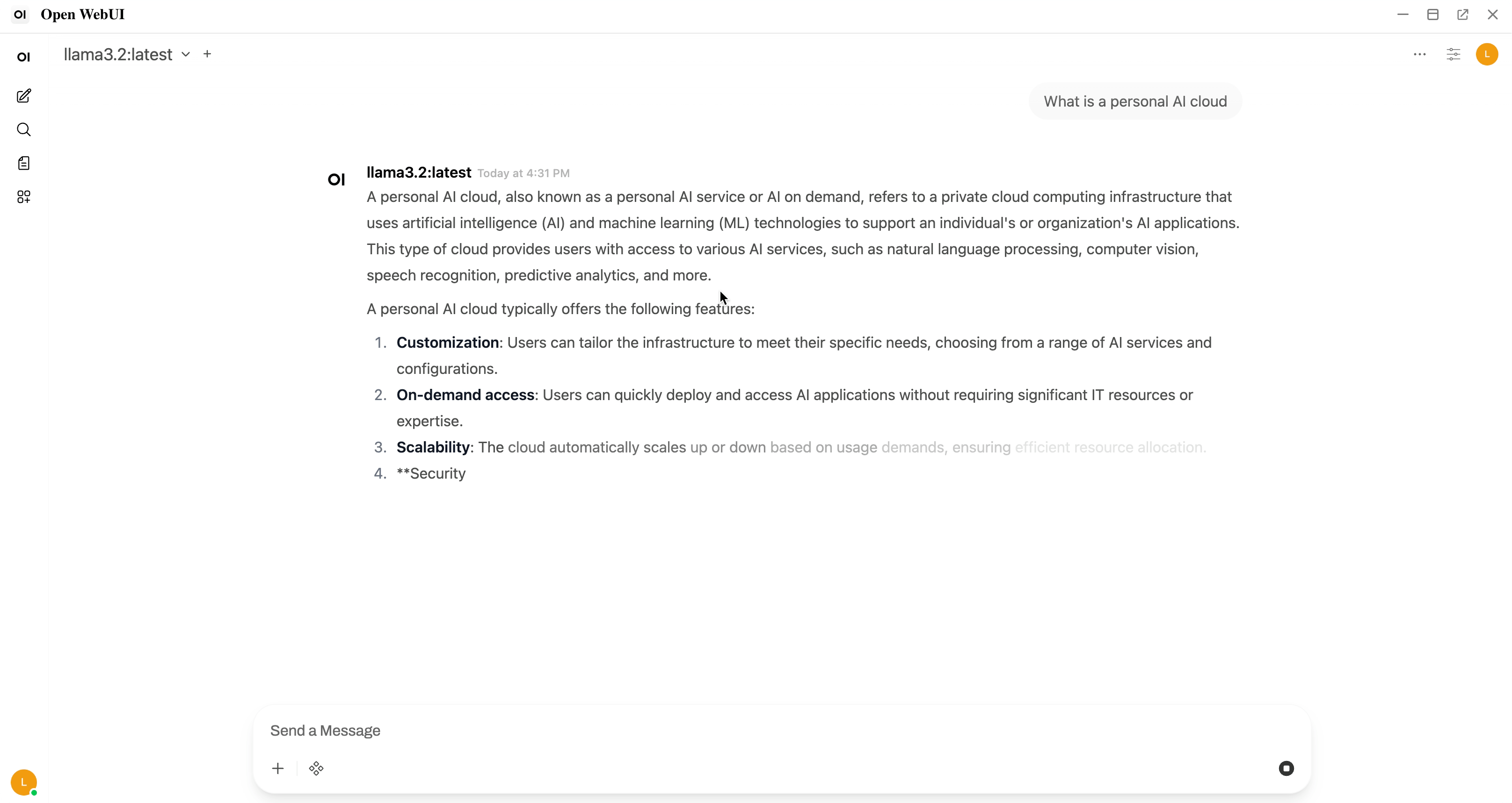 Chat with your local LLM